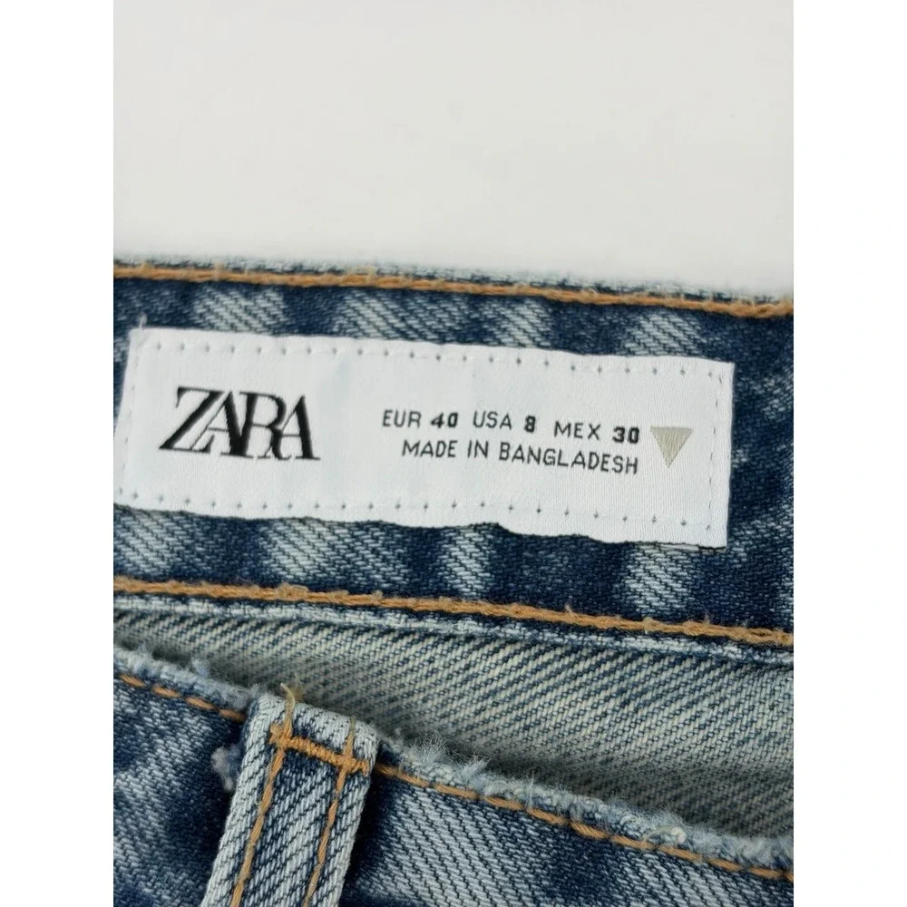 Zara Medium Wash Jeans, Button Fly, Women's Size 8, Pre-Owned